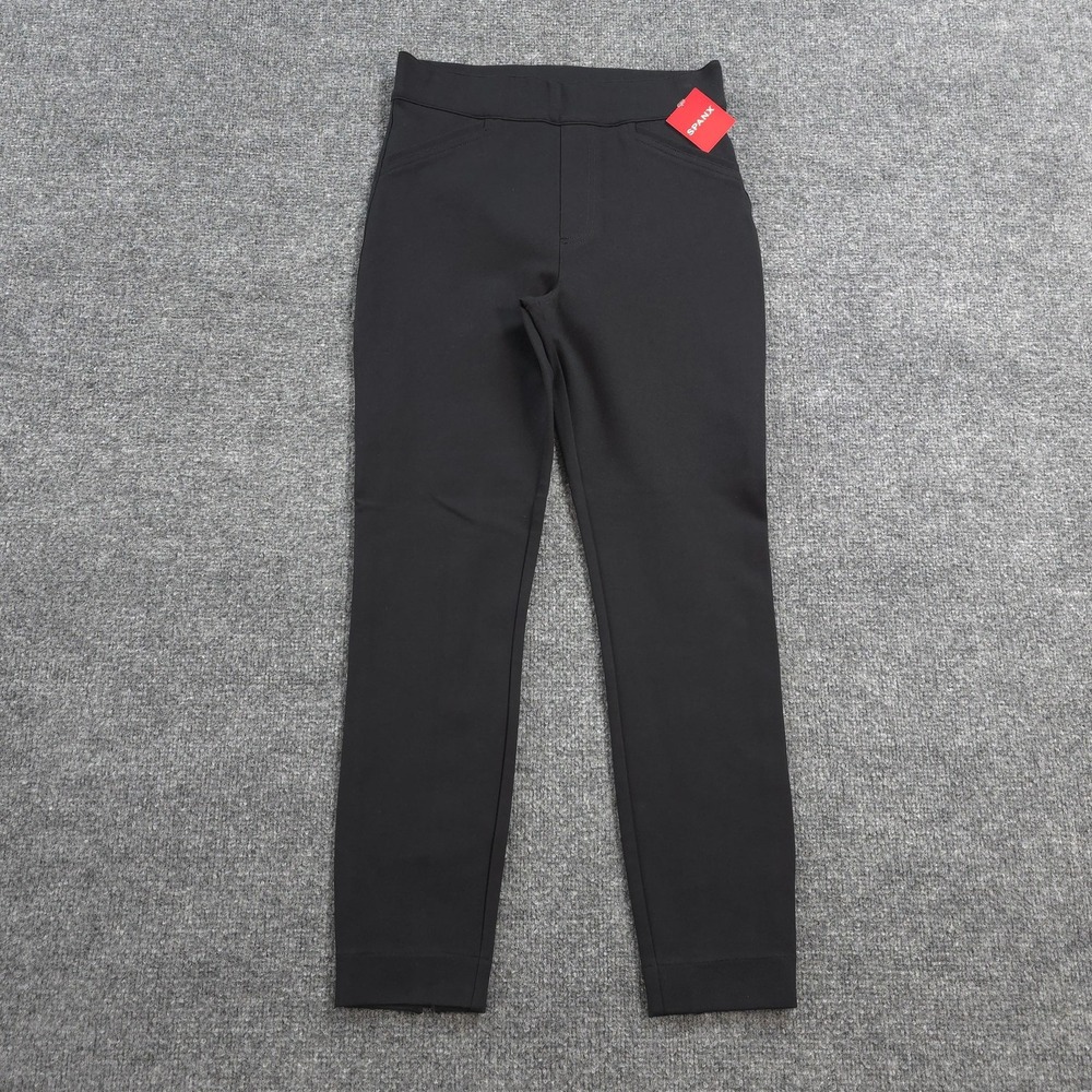 Spanx Pants Womens S Petite Black Backseam Skinny Ponte Dress Shaping Office NEW